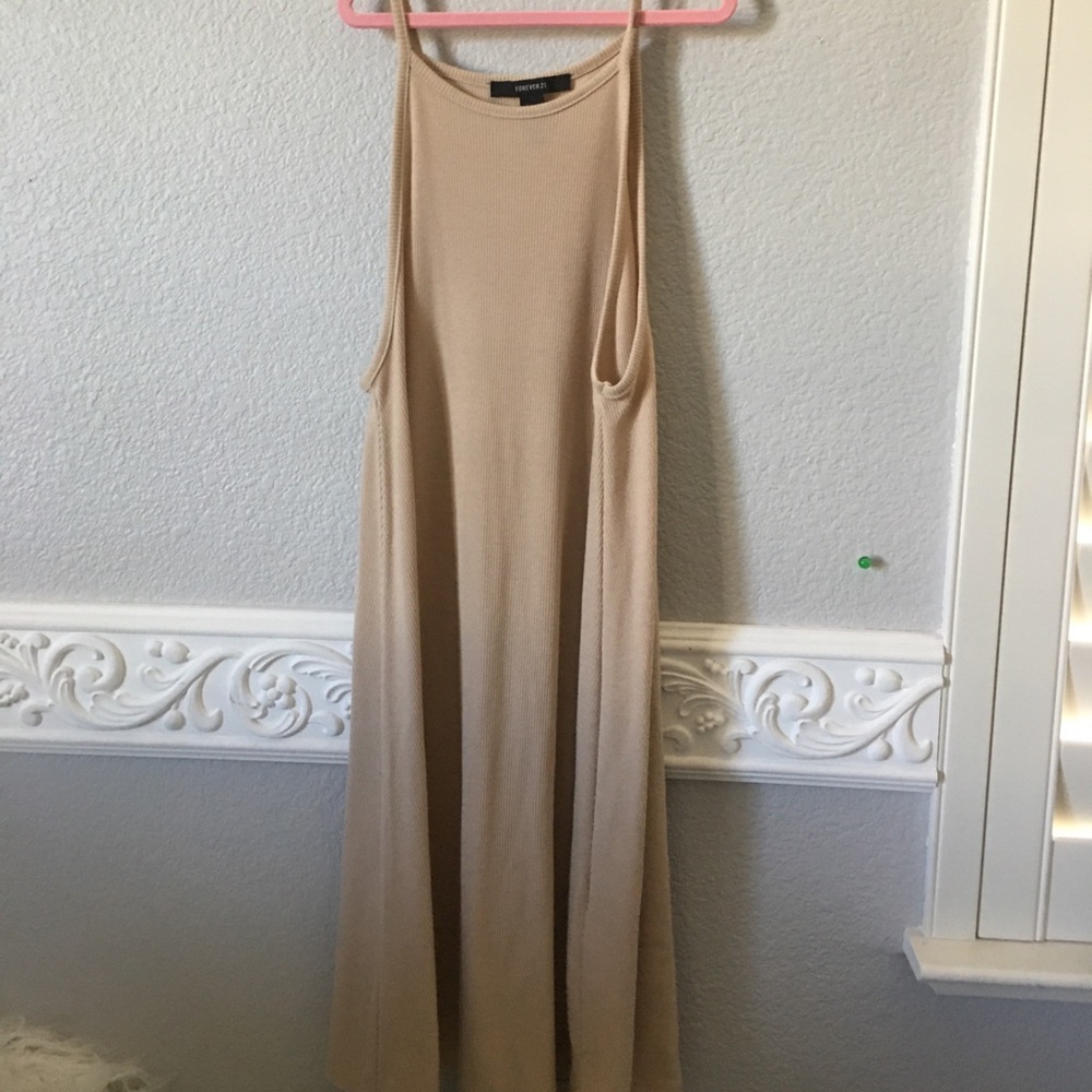 F21 beige ribbed dress